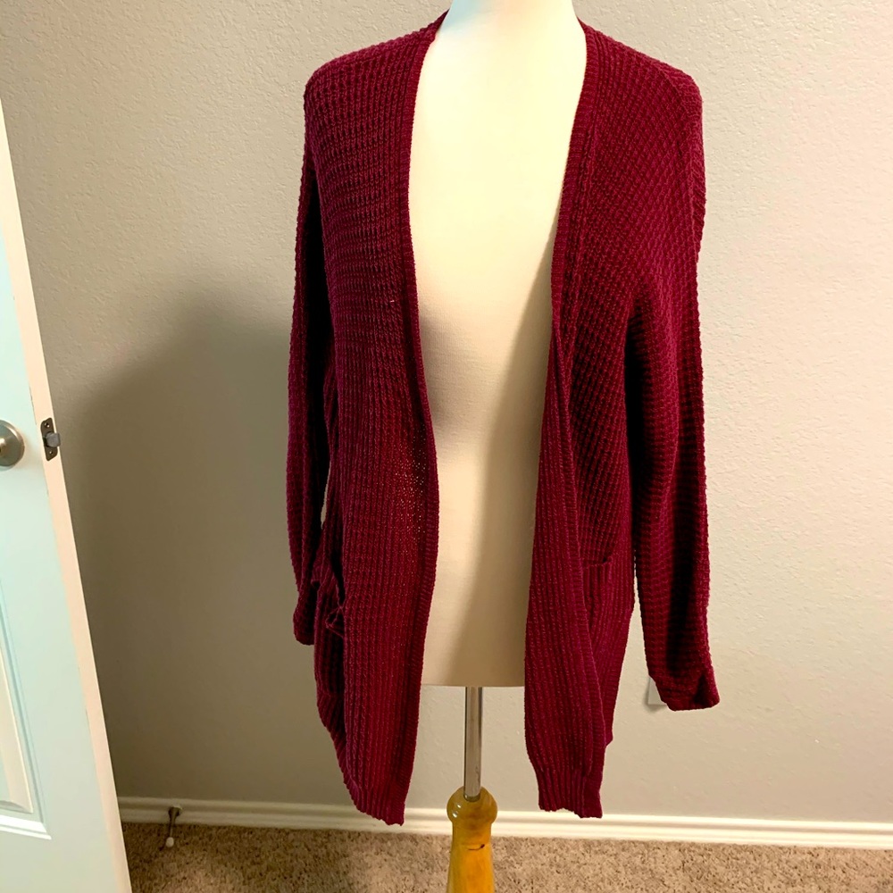 Long sleeve maroon cardigan